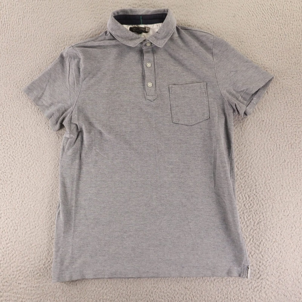 Banana Republic Shirt Mens M Gray Pocket Performance Pique Polo